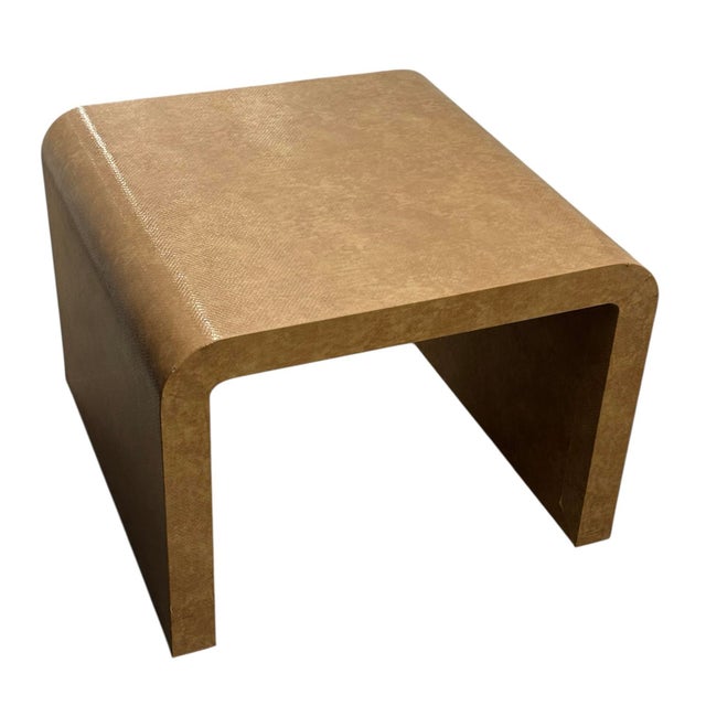 Mid-Century Modern Mid 20th Century Large Snakeskin Occasional Waterfall Table in Tan For Sale - Image 3 of 9
