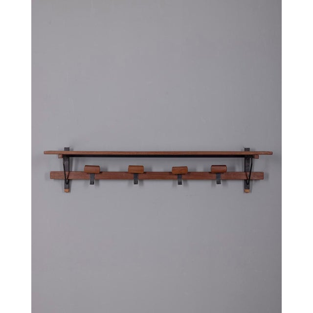 Vintage Italian Wooden Wall Coat Rack, 1960s For Sale - Image 9 of 9