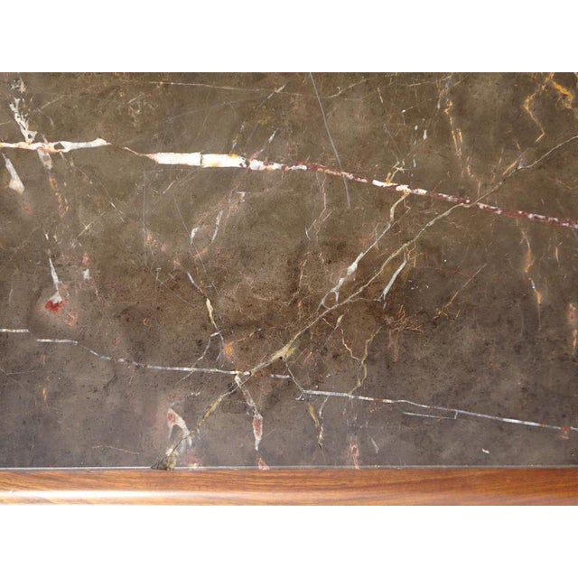 Large Sideboard in Walnut and Black Marble, 1950s For Sale - Image 18 of 18