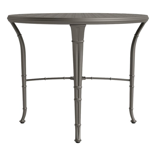 Brown Jordan Calcutta 36" Round Cast Bistro Umbrella Table, Mica frame with N/A fabric For Sale