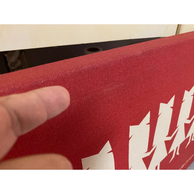 Red Alexander Girard Paper Dolls Framed Canvas Wall Hanging For Sale - Image 8 of 13