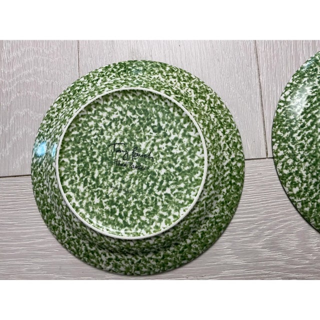 2020s Tory Burch Sponge Ware Green Salad Plates- Set of 4 For Sale - Image 5 of 7