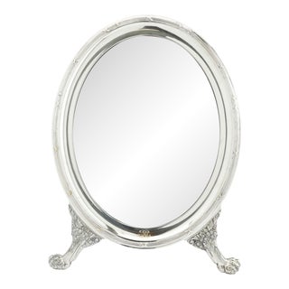 Oval Easel Back Dressing Mirror Attributed to the Norblin Metal Works, 1880-1900 For Sale
