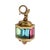 Victorian Etruscan Style 14k Gold Multi Color Glass Charm or Pendant For Sale - Image 3 of 5
