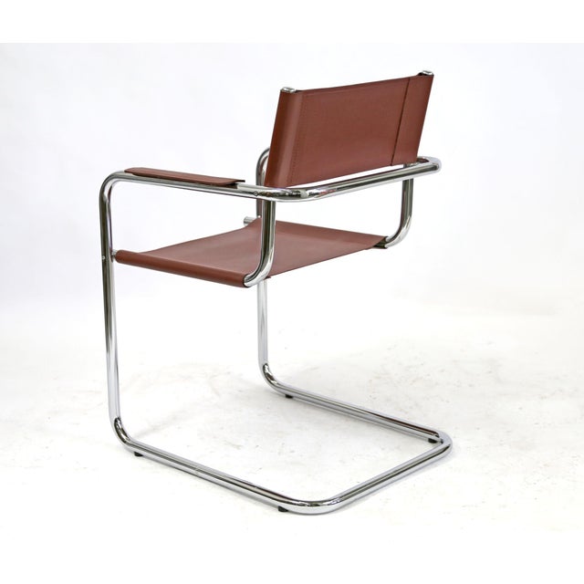 Marcel Breuer Bauhaus Cantilever Leather & Chrome Tube Frame Chair