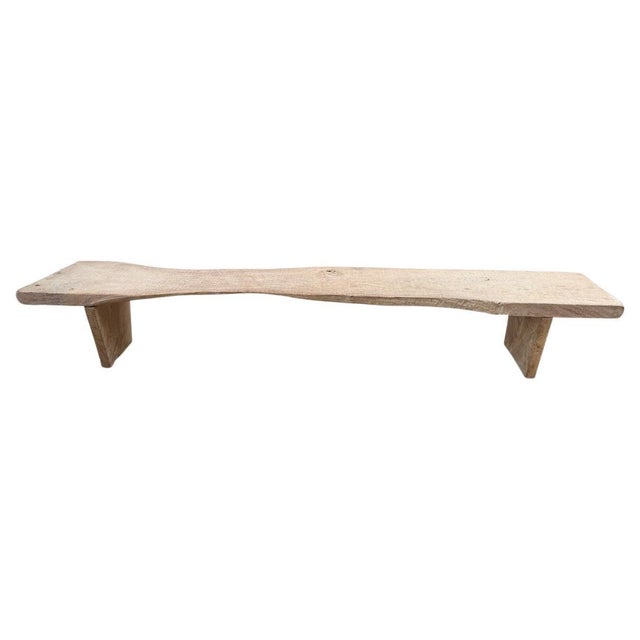 Andrianna Shamaris Impressive Live Edge Teak Wood Long Bench For Sale - Image 15 of 18
