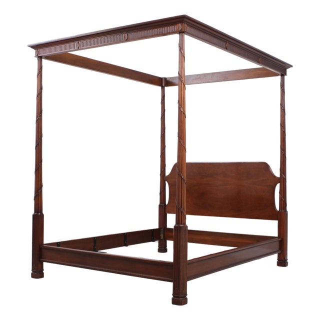 Karges Queen Size Mahogany Canopy Bed For Sale