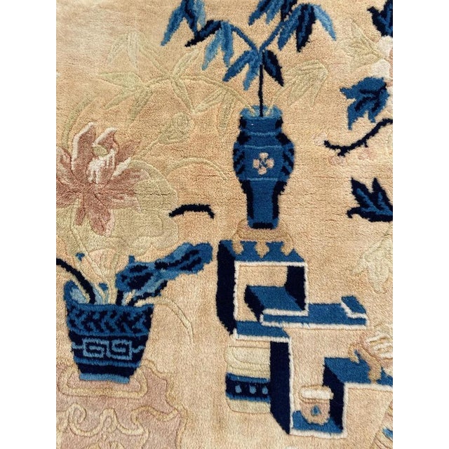 Small Vintage Chinese Art Deco Rug For Sale - Image 3 of 14
