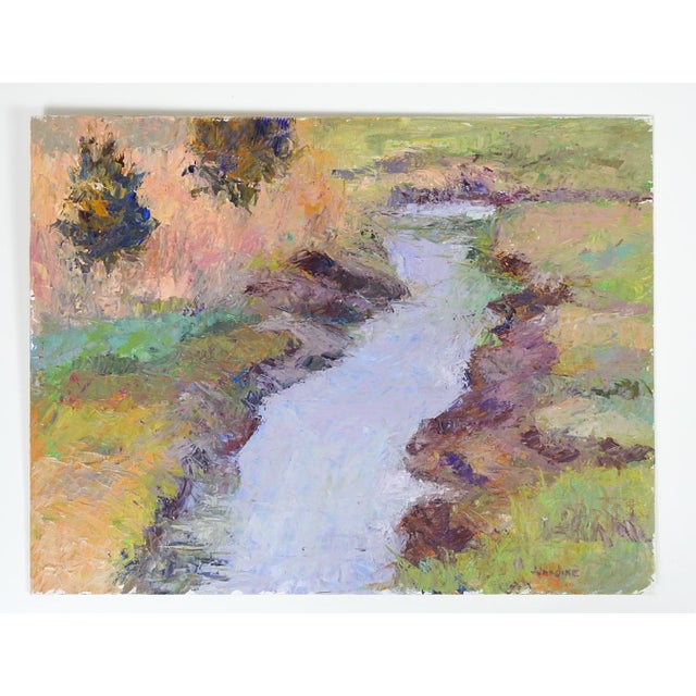 Late 20th Century Plein Air Impressionist Stream Landscape Painting For Sale In Seattle - Image 6 of 8