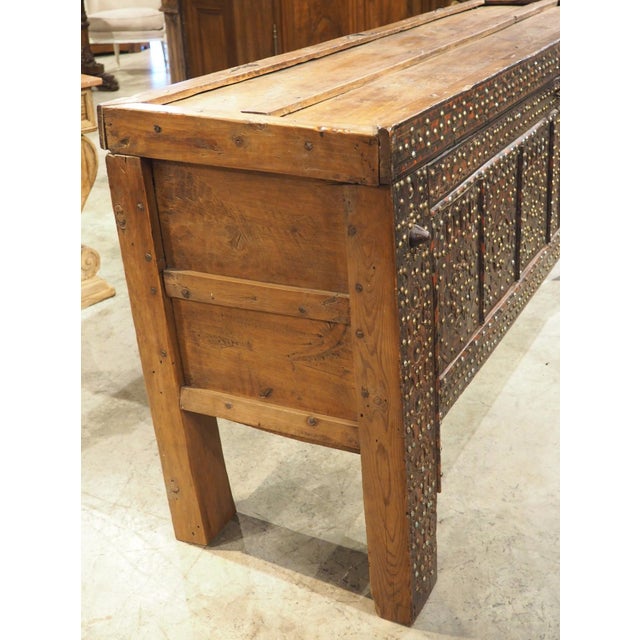 Antique North African Iron Studded Cedar Chest or Console Table, Circa 1880s For Sale - Image 10 of 18