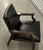 Mid 20th Century Mid-20th Century Black, Button-Tufted, Faux Leather Accent Chair With Wooden Legs & Arms - Vintage Charm! For Sale - Image 5 of 15