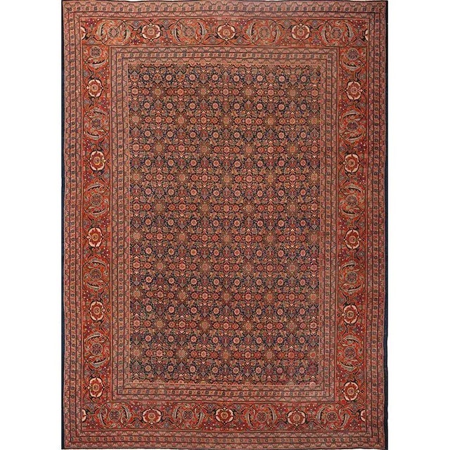 1930s Old Persian Tabriz Area Rug 9’3″ X 12’10” For Sale In Dallas - Image 6 of 7