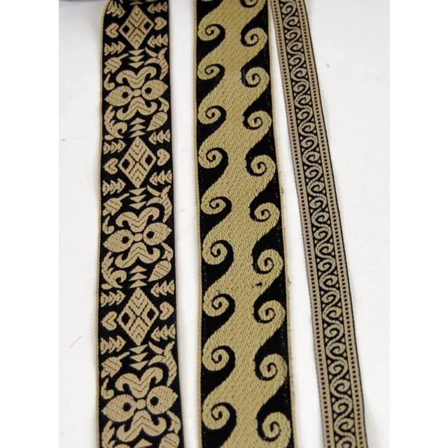 Art Deco 3 Vintage Rolls of Fingerinspire Embroidered Ribbon Trim For Sale - Image 3 of 8