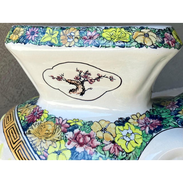 Whimsical Mid 20th-Century Highly Glazed Earthenware Elephant Plant Stand / Garden Table For Sale - Image 14 of 18