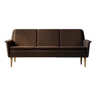 Mid-Century Danish Modern Brown 3-Seater Sofa by Folke Ohlsson for Fritz Hansen, 1960s For Sale