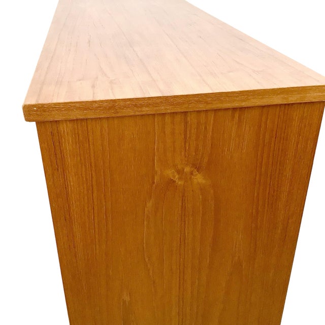 Vintage Mid-Century Modern Teak Rolling Desk or Console Table For Sale - Image 18 of 18
