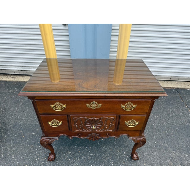 Councill Furniture 1980s Councill Craftsmen Chippendale Style Lowboy For Sale - Image 4 of 12