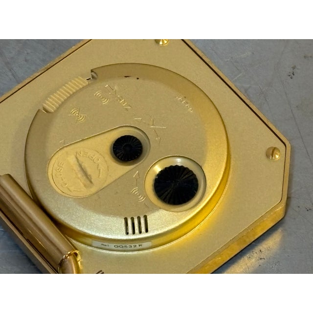 1990s Seiko 1990s Postmodern Gold Folding Travel Clock For Sale - Image 5 of 5