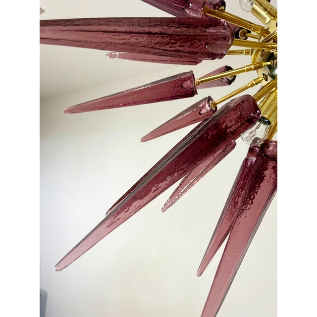 Murano Amethyst Glass Sputnik Chandelier, 1990 For Sale - Image 17 of 18