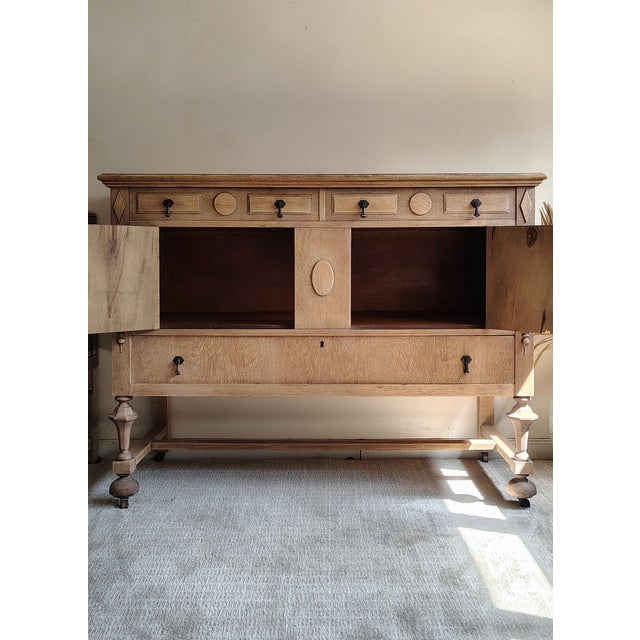 Early 1900s Architectural Natural Tiger Oak Statement Storage For Sale - Image 9 of 10