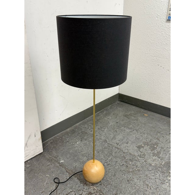 Rejuvenation Stand Floor Lamp With Black Drum Shade For Sale - Image 4 of 12