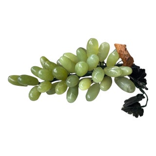 Vintage Large Scale Celadon Jade Stone Grape Cluster - #2 of 2 Available For Sale