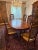 Late 20th Century French Provincial Oak Dining Set — Table With Two Leaves & 6 Cane-Back Chairs For Sale - Image 4 of 9