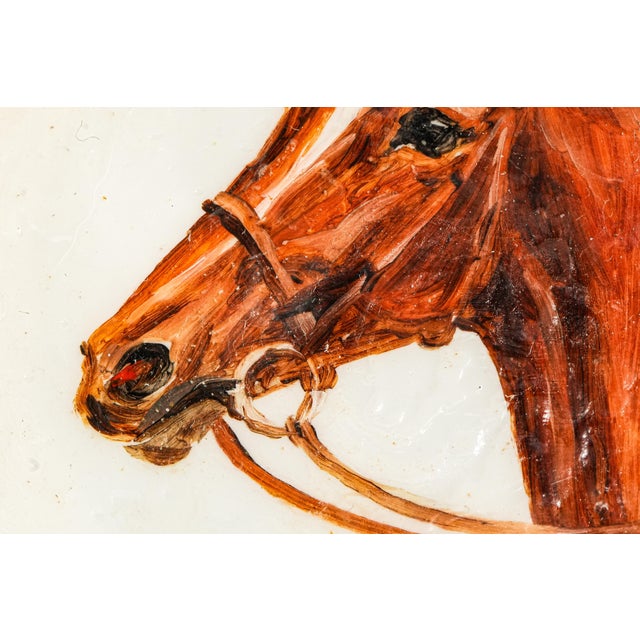 Lovely Hand Painted Horse Equestrian Theme Vintage English Sterling Silver Ashtray Paperweight Catchall Home Decor For Sale - Image 4 of 16