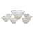 1960s Vintage Etched Glass Salad Bowl Set- 7 Pieces For Sale