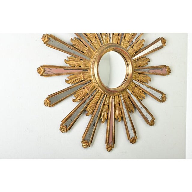 Gold Italian 19th Century Gilt Sunburst Mirror For Sale - Image 8 of 12