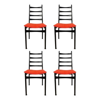 Mid 20th Century Set of 4 Italian Mid-Century Modern Ladder-Back Dining Chairs For Sale