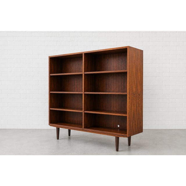 Large Danish Mid Century Modern Rosewood Bookcase, C. 1960's For Sale - Image 4 of 12