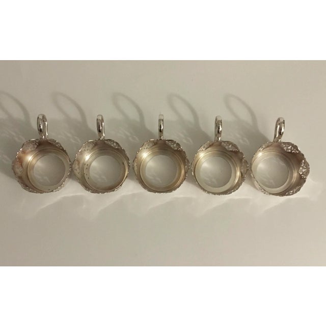 1960s Vintage Glass & Chrome Teacups - Set of 5 For Sale - Image 5 of 13