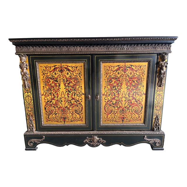 Antique French Boulle Chest of Drawers, 1890s For Sale