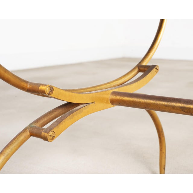 Italian Neoclassical Style Curule Brass Slate Cocktail Table For Sale - Image 14 of 18