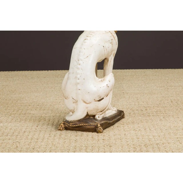 Midcentury Whippet Dog Sculpture in Painted Composite With Gilded Collar For Sale - Image 15 of 17