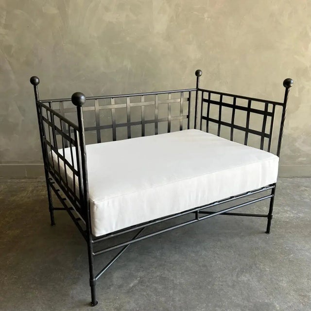 Custom Made Black French Style Outdoor Garden Lounge Chair For Sale In Los Angeles - Image 6 of 9