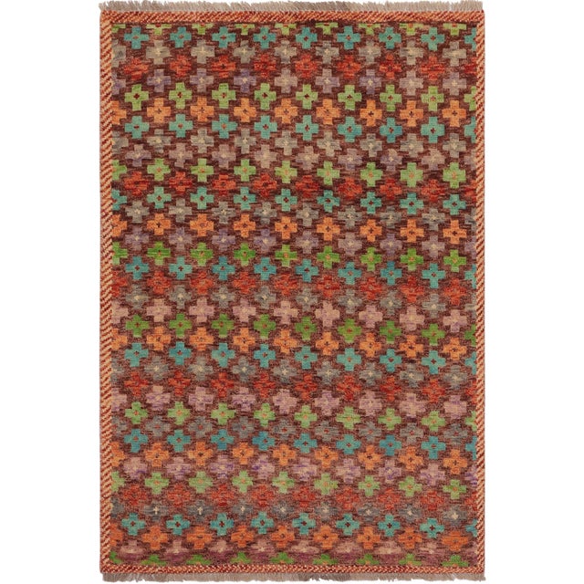 Late 20th Century Contemporary Balochi Jasmine Hand Knotted Wool Rug - 3'3'' X 4'11'' For Sale - Image 10 of 10