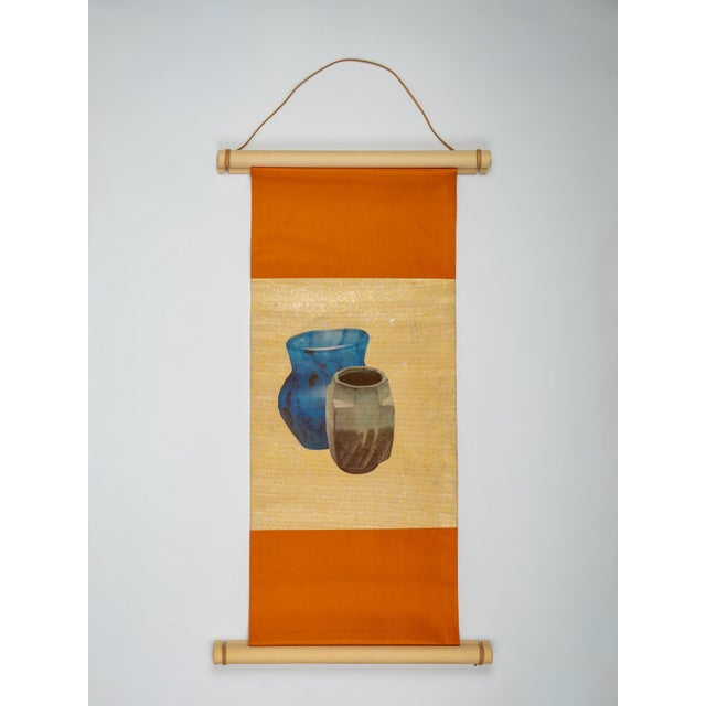 1960s Japanese Ceremonial Silk Wall Tapestry by Renaras For Sale - Image 5 of 5
