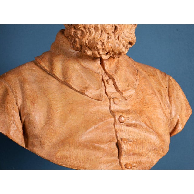 Unknown, Italian School, Bust of Andrea Palladio, 19th Century, Terracotta For Sale - Image 4 of 6