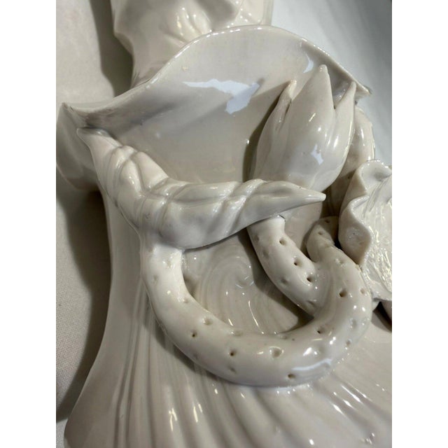 Vintage Wai Ming Hong Kong Blanc De Chine Porcelain Guanyin Lotus Statue 14" For Sale - Image 15 of 15