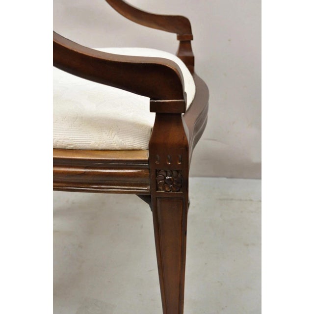 Late 20th Century Hepplewhite Prince of Wales Plume Carved Shield Back Mahogany Dining Arm Chair For Sale - Image 9 of 11