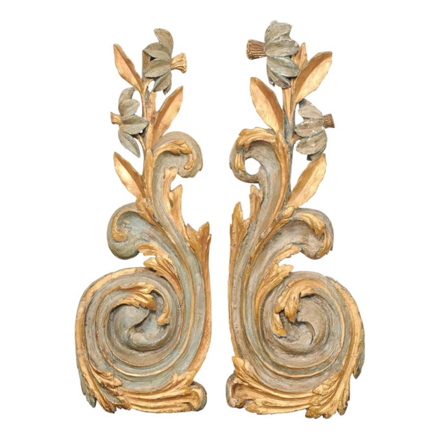 Early 19th C. Italian Carved Wood Fragments For Sale