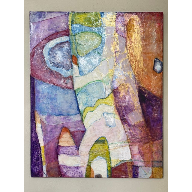 Paint "Burst of Joy" Original Modern Abstract Colorful Mixed Media Painting by Artist Sonia Gold For Sale - Image 7 of 13