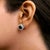 .925 Sterling Silver 5 3/4 Cttw Round Brilliant-Cut Black Diamond Bezel-Set Stud Earrings with Screw Backs (Fancy Color-Enhanced, I2-I3 Clarity) For Sale - Image 4 of 5