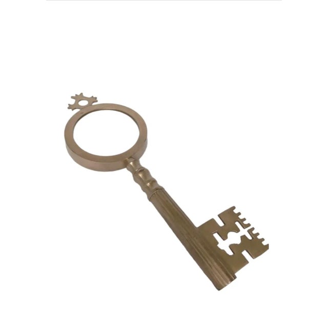 Brass Over-Sized Brass Skeleton Key Magnifying Glass Circa 1980s For Sale - Image 8 of 8