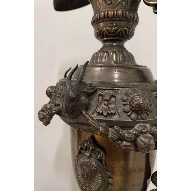 Copper 19th Century Copper Plate Spelter Ewers - a Pair For Sale - Image 8 of 11