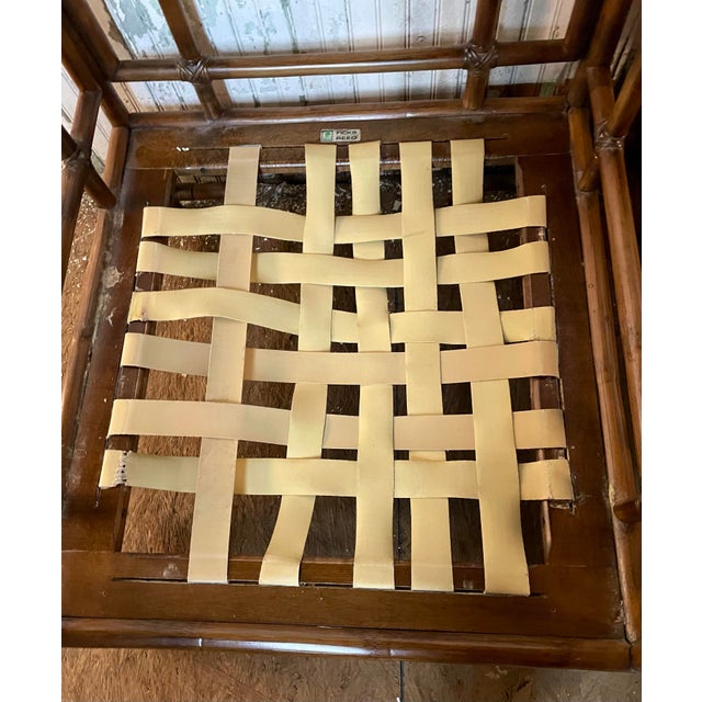 Mid 20th Century Mid 20th Century Ficks Reed Rattan Bamboo Asian Style Arm Chairs a Pair For Sale - Image 5 of 10