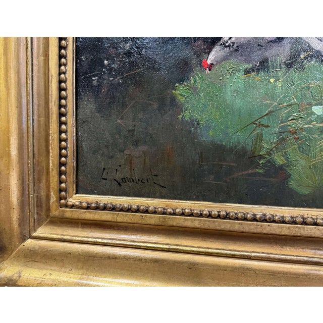 Late 19th Century 19th Century French Barnyard Oil Painting Signed H. Lambert for Galien-Laloue For Sale - Image 5 of 12