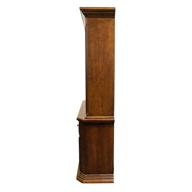 High End Vintage Solid Oak Rustic European 62" Buffet W. Lighted Display China Cabinet 7080-67 / 7080-68 For Sale - Image 10 of 14